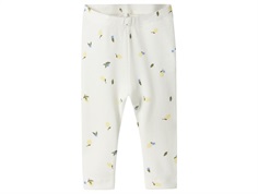 Hvide leggings med blå og gule blomster fra Name It 13241107 cloud dancer